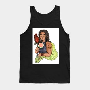 Girl with Snake and Rose Tank Top